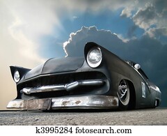 Custom made matt black show car and dangerous clouds Custom made matt black show car and dangerous clouds