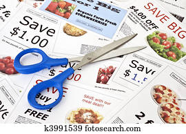 Fake coupons with Scissors Fake coupons with Scissors