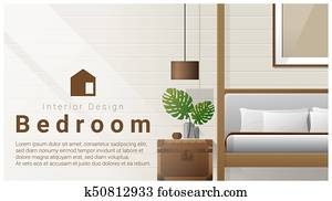 Interior design with Modern bedroom background 2 Interior design with Modern bedroom background 2