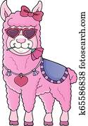 Llama with love glasses theme image 1 Llama with love glasses theme image 1