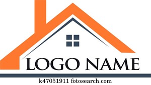 Roof House and Logo Name Illustration Roof House and Logo Name Illustration