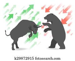 Stock market concept bull and bear Stock market concept bull and bear