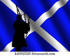 bag piper with Scottish flag bag piper with Scottish flag