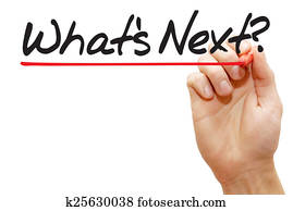 Hand writing What's Next, business concept