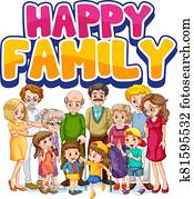 Happy family member character Happy family member character