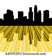 Los Angeles Skyline with text Los Angeles Skyline with text