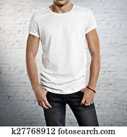 Man wearing blank t-shirt