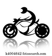 Motorcyclist on Bike Motorcyclist on Bike