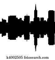 San Francisco Skyline reflected San Francisco Skyline reflected