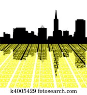 San Francisco Skyline with text San Francisco Skyline with text