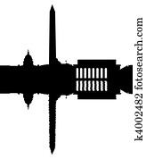 Washington DC Skyline reflected Washington DC Skyline reflected