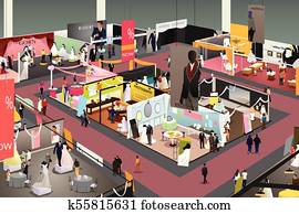 Wedding and Bridal Trade Show Illustration Wedding and Bridal Trade Show Illustration