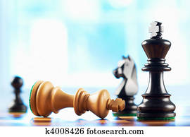 xadrez, vencedor, defeats, rei branco