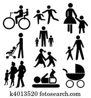 assorted family silhouettes