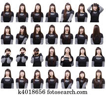 different facial expressions