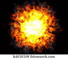 Explosion with white hot center Explosion with white hot center