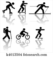 Figure exercising hiking skiing Figure exercising hiking skiing