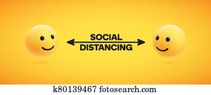 Illustration for social distancing, vector Illustration for social distancing, vector