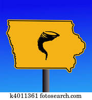 Iowa tornado warning sign Iowa tornado warning sign