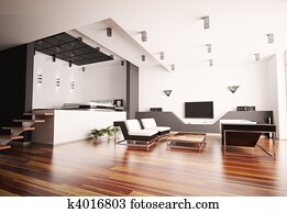 Modern apartment interior 3d Modern apartment interior 3d