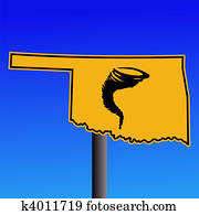 Oklahoma tornado warning sign Oklahoma tornado warning sign