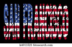 San Francisco text with flag San Francisco text with flag