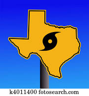 Texas hurricane warning sign Texas hurricane warning sign