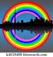 Toronto with rainbow Toronto with rainbow