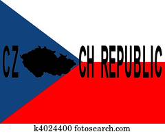 チェコ共和国 地図 旗 イラスト K Fotosearch
