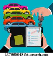 approved car loan contract, hand