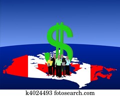 Canadian team with map flag