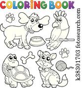Coloring book with pets Coloring book with pets