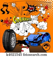 Comic book crash explosion Comic book crash explosion