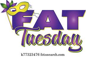 Fat Tuesday Banner with Mask Fat Tuesday Banner with Mask