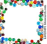 glass beads forming a border - frame, with white for text glass beads forming a border - frame, with white for text