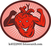 Happy and healthy  heart flexing its muscle