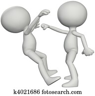 People 3D fight martial arts karate punch People 3D fight martial arts karate punch