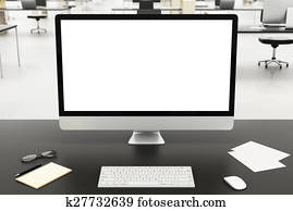 schreibtisch, in, a, modernes, büro, mockup