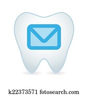 Tooth with an email sign Tooth with an email sign