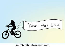 transzparens, noha, kölyök, képben látható, bicikli