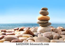 ventilačný kanál, od, okruhliak, stones, on biely