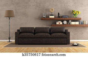 vintage living room with leather sofa vintage living room with leather sofa