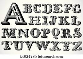 וקטור, קישוטי, פונט, קבע