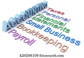 Accounting tax payroll services words