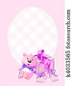 Baby girl arrival card Baby girl arrival card