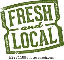 Fresh and Local Market Stamp Fresh and Local Market Stamp