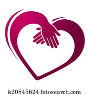 Holding Hands Shows Heart Shape And Friendship