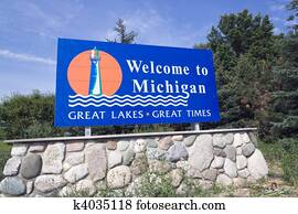 Michigan Welcome Sign Michigan Welcome Sign
