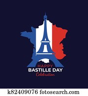set of bastille day concept set of bastille day concept