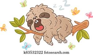 Sloth and butterflyes. Sloth and butterflyes.